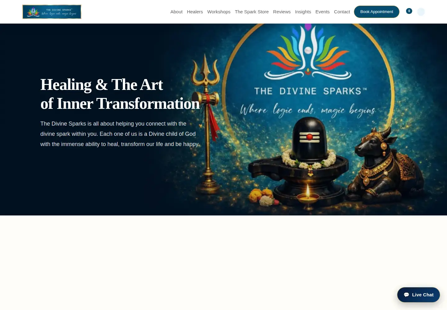 Screenshot of thedivinesparks.com