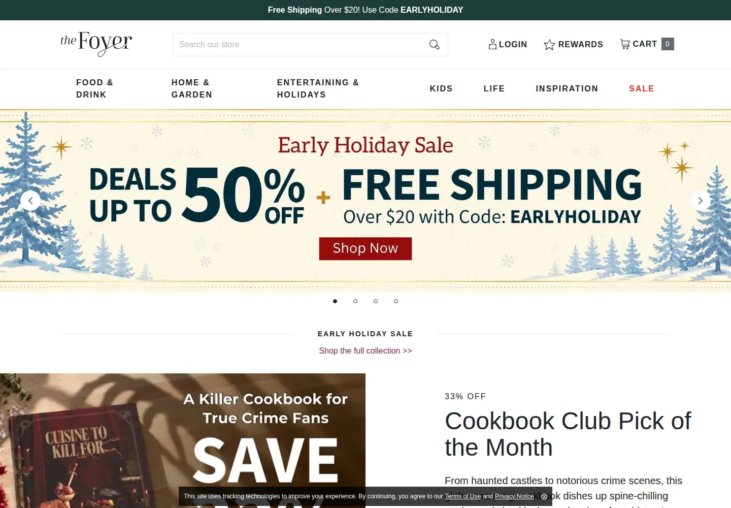 Captured homepage of thefoyer.com in the current scan