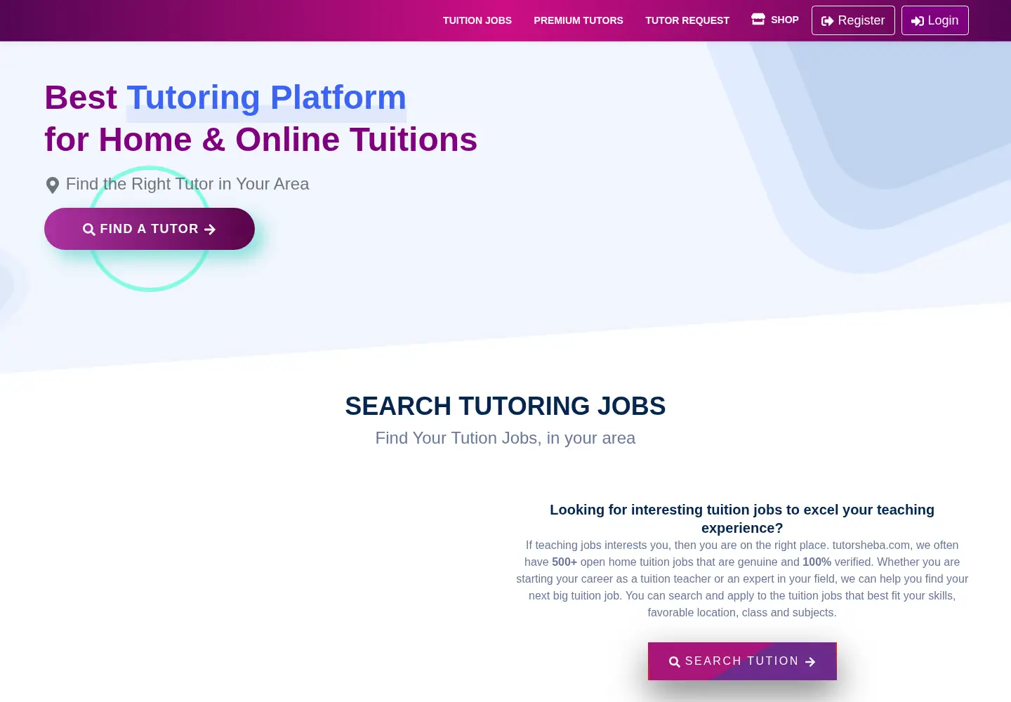 Screenshot of tutorsheba.com
