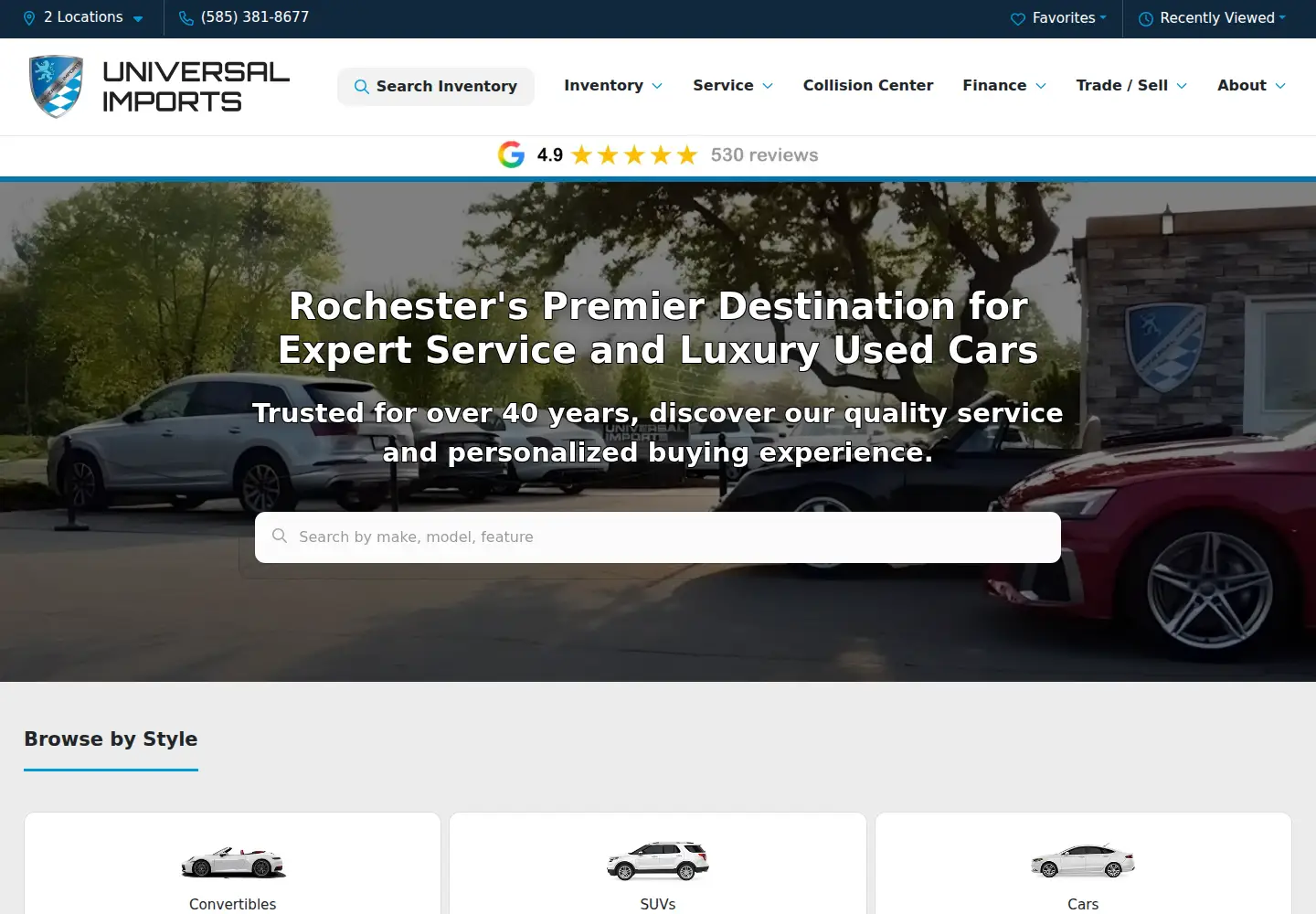 Screenshot of universalimports.com