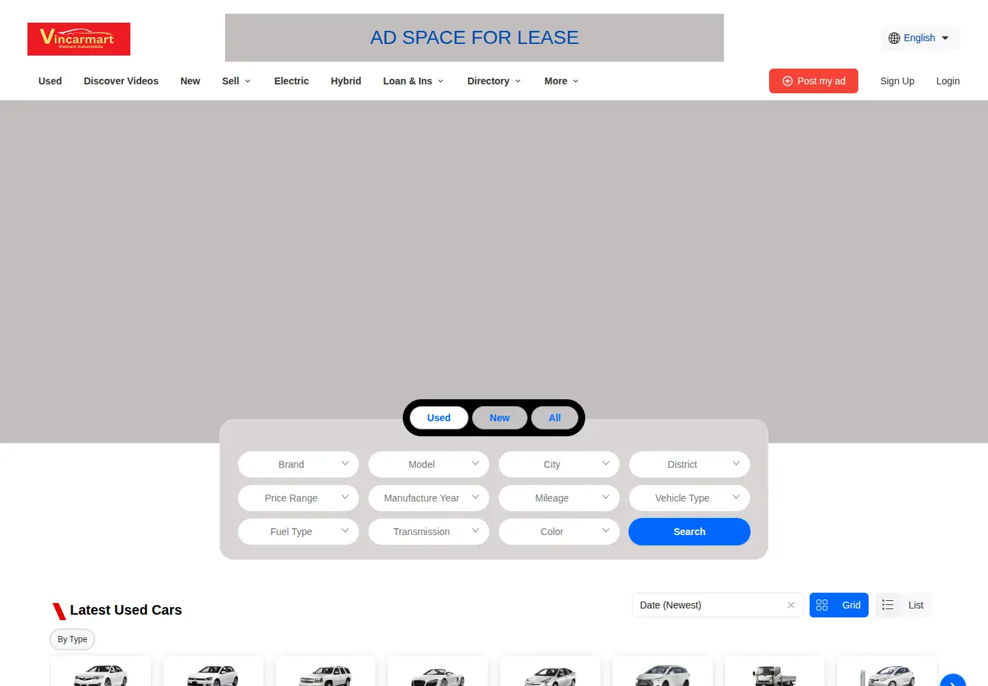 Screenshot of vincarmart.com