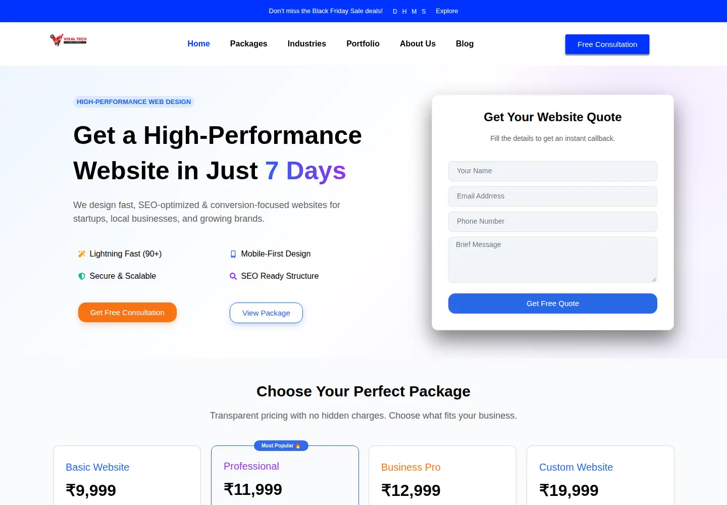 Screenshot of vixaltech.com