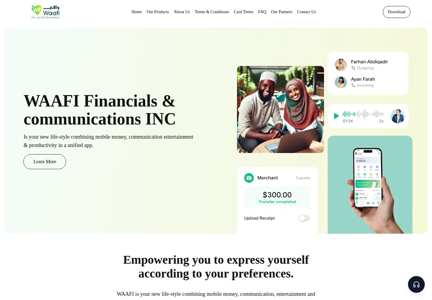 Screenshot of waafi.com