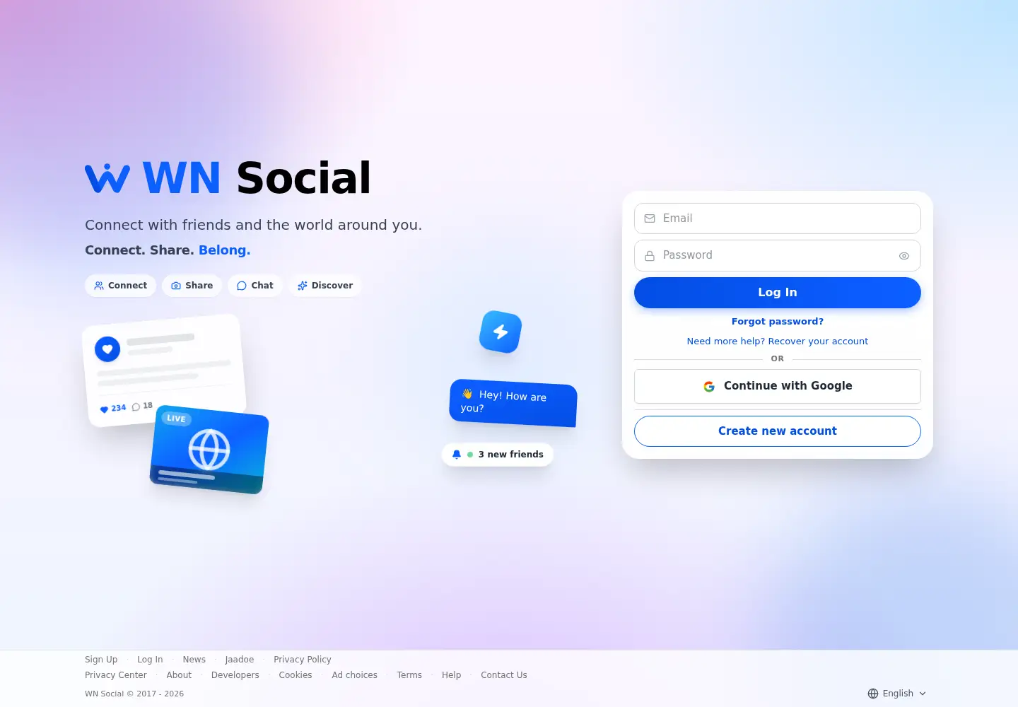 Screenshot of wnsocial.com