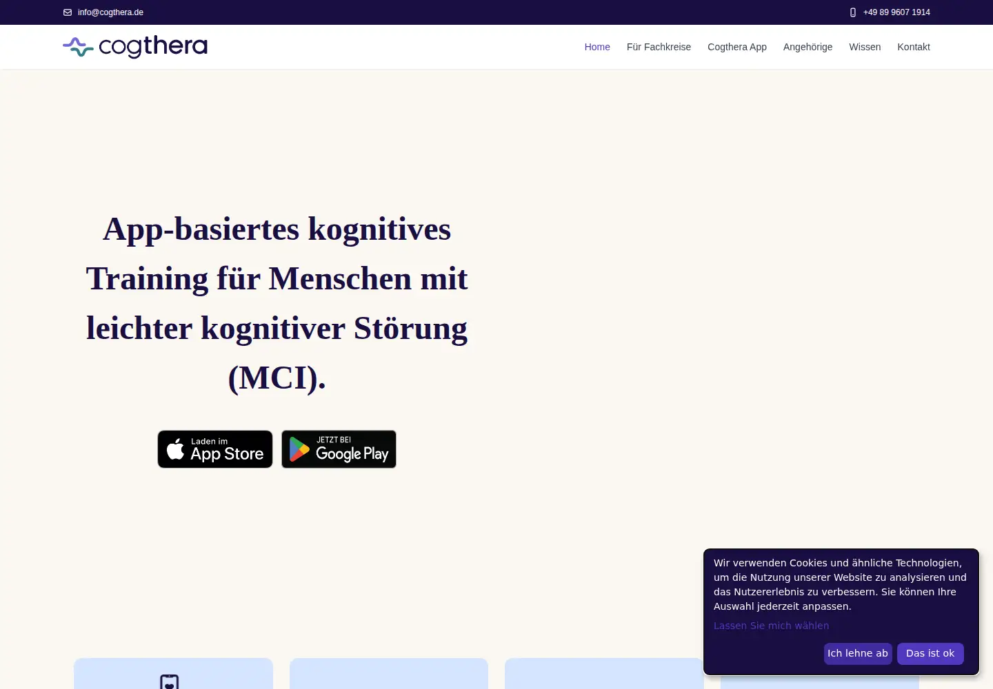 Screenshot of cogthera.de
