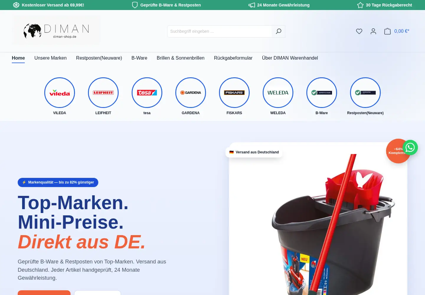 Screenshot of diman-shop.de