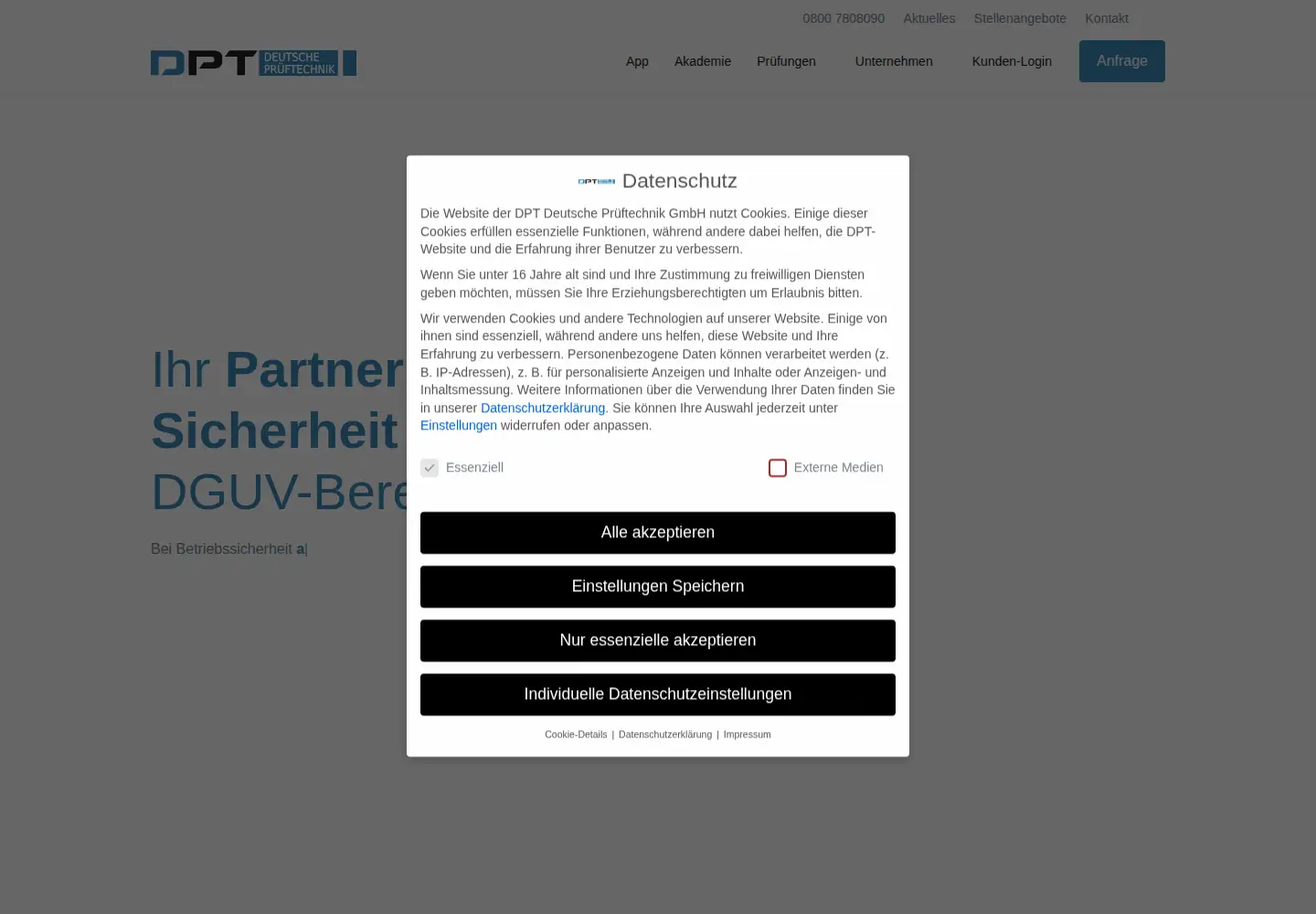Screenshot of dpt-gmbh.de