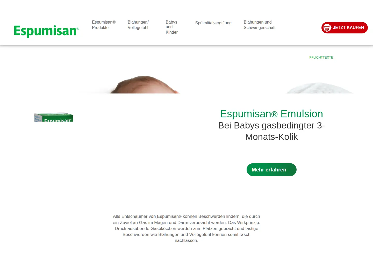 Screenshot of espumisan.de