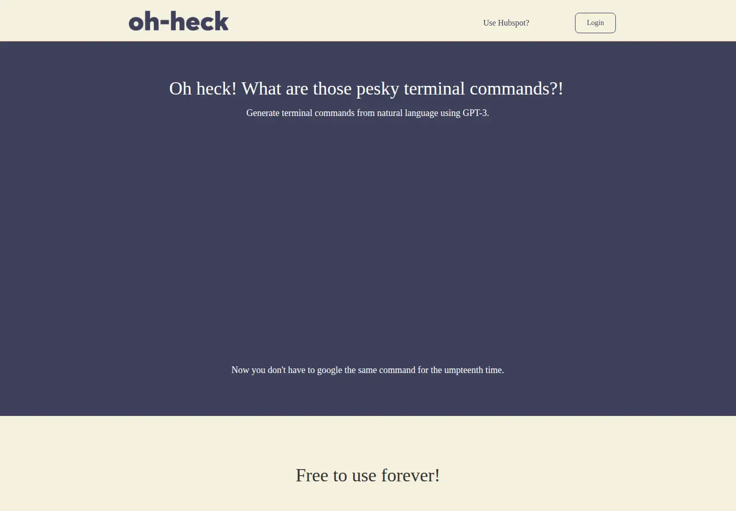 Screenshot of oh-heck.dev