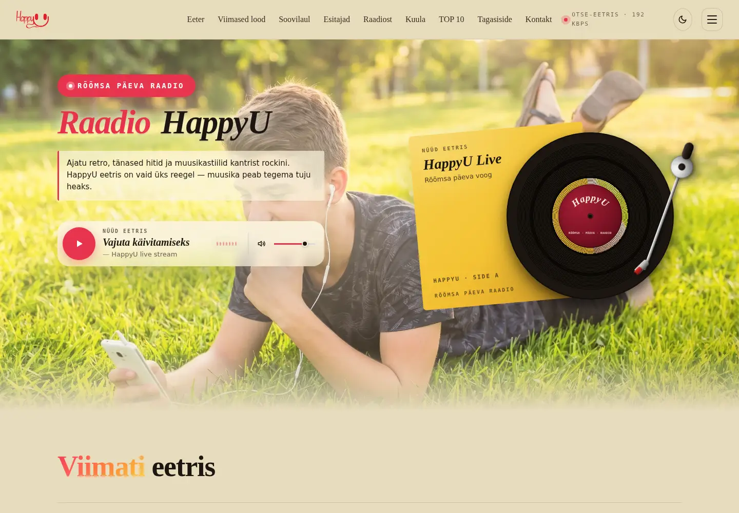 Screenshot of happyu.ee