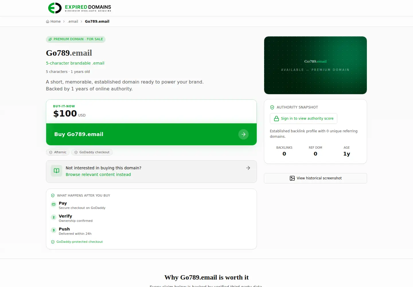 Screenshot of go789.email