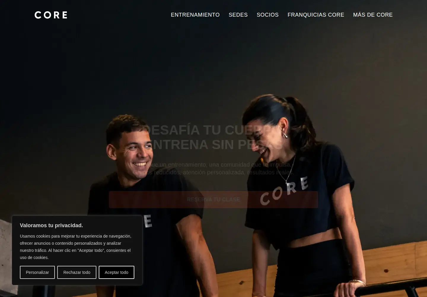 Captured homepage of somoscore.fit in the current scan