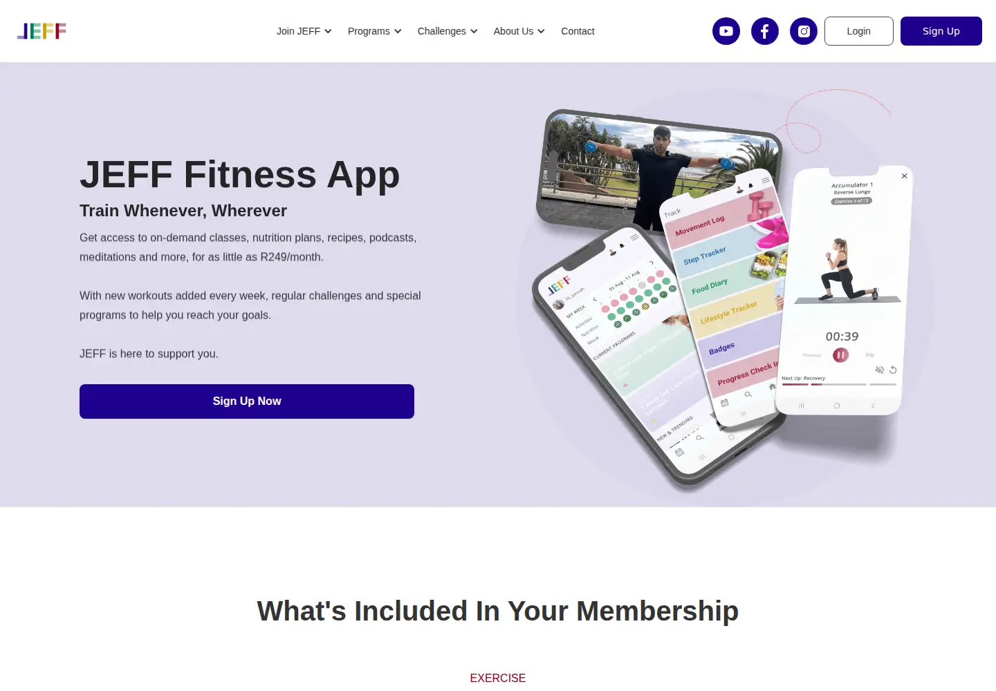 Screenshot of jeff.fitness
