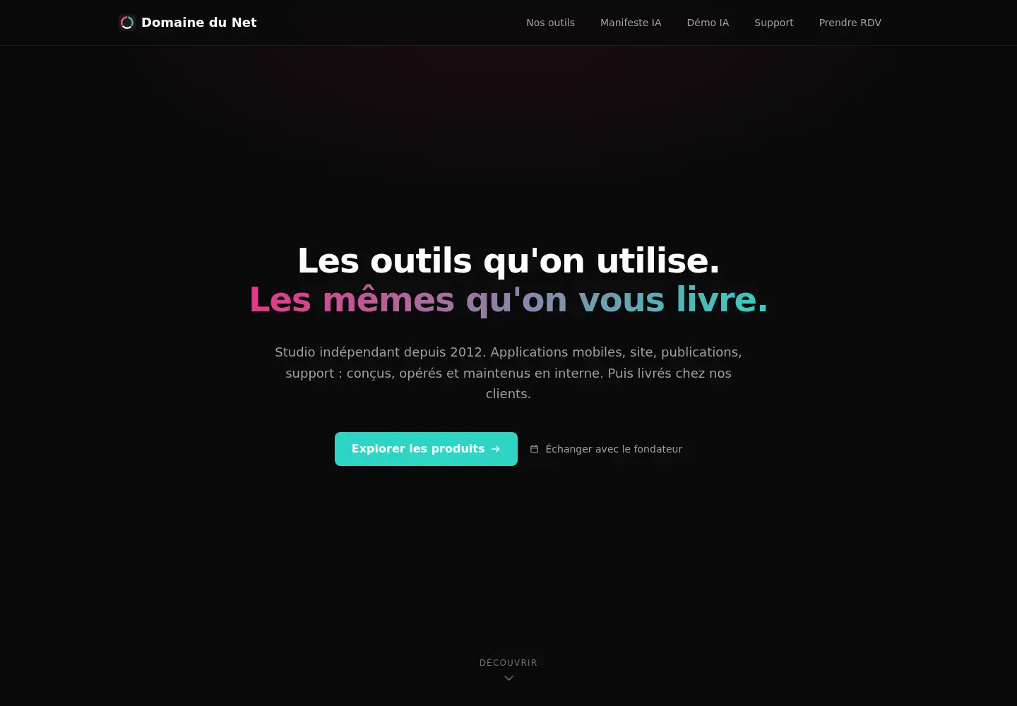 Captured homepage of domainedunet.fr in the current scan