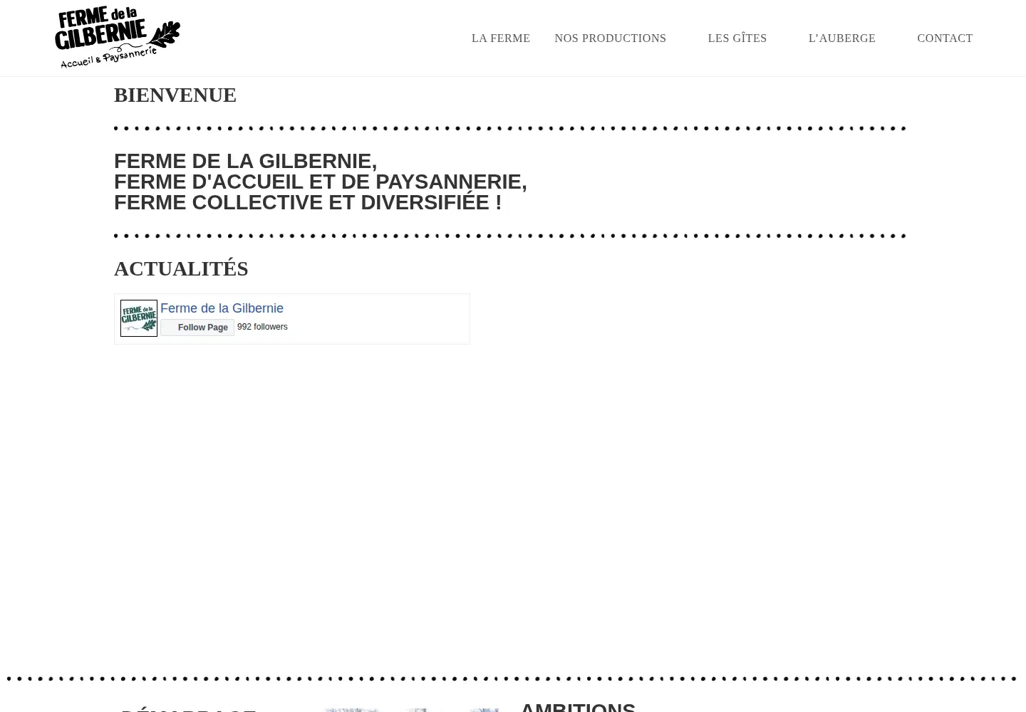 Screenshot of fermedelagilbernie.fr
