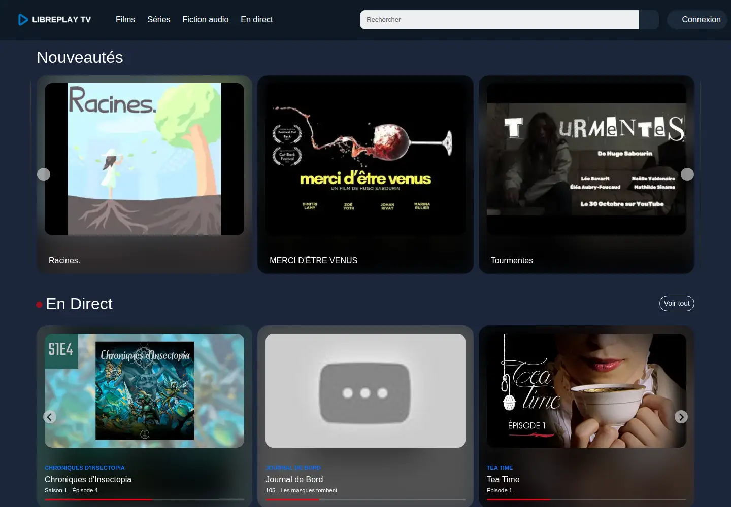 Screenshot of libreplay.fr