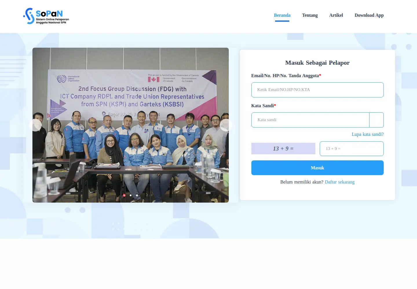 Screenshot of sopanspn.id