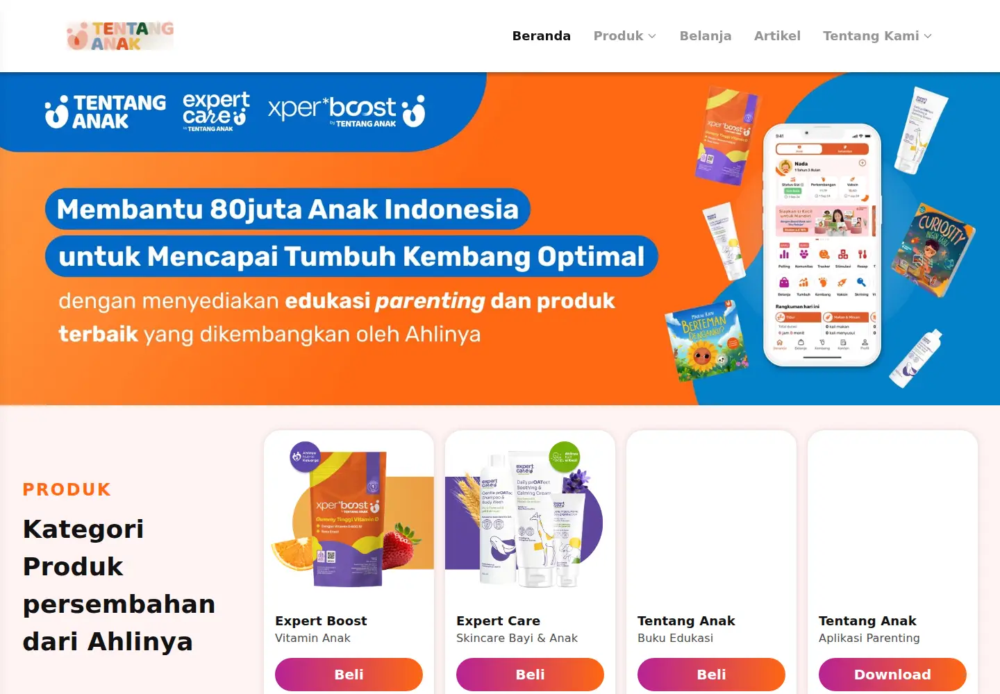 Screenshot of tentanganak.id