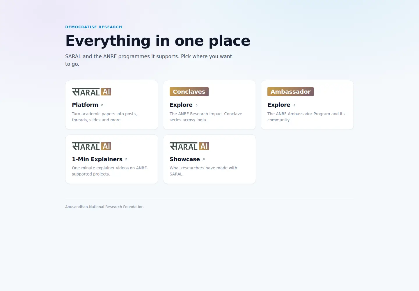 Screenshot of democratiseresearch.in