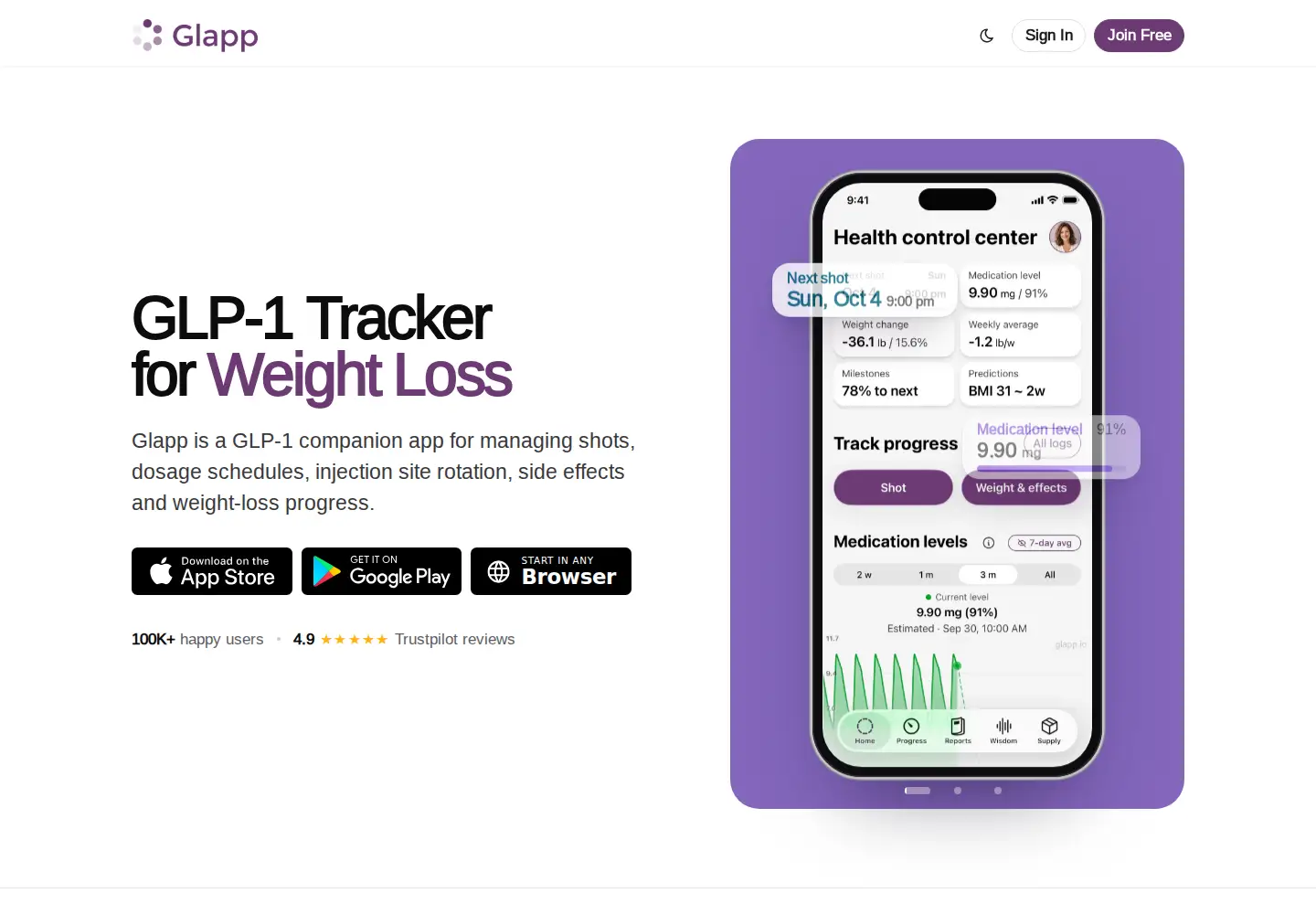 Screenshot of glapp.io