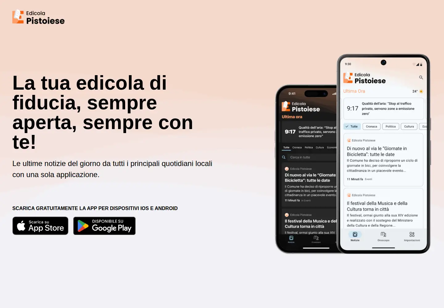 Captured homepage of edicolapistoiese.it in the current scan