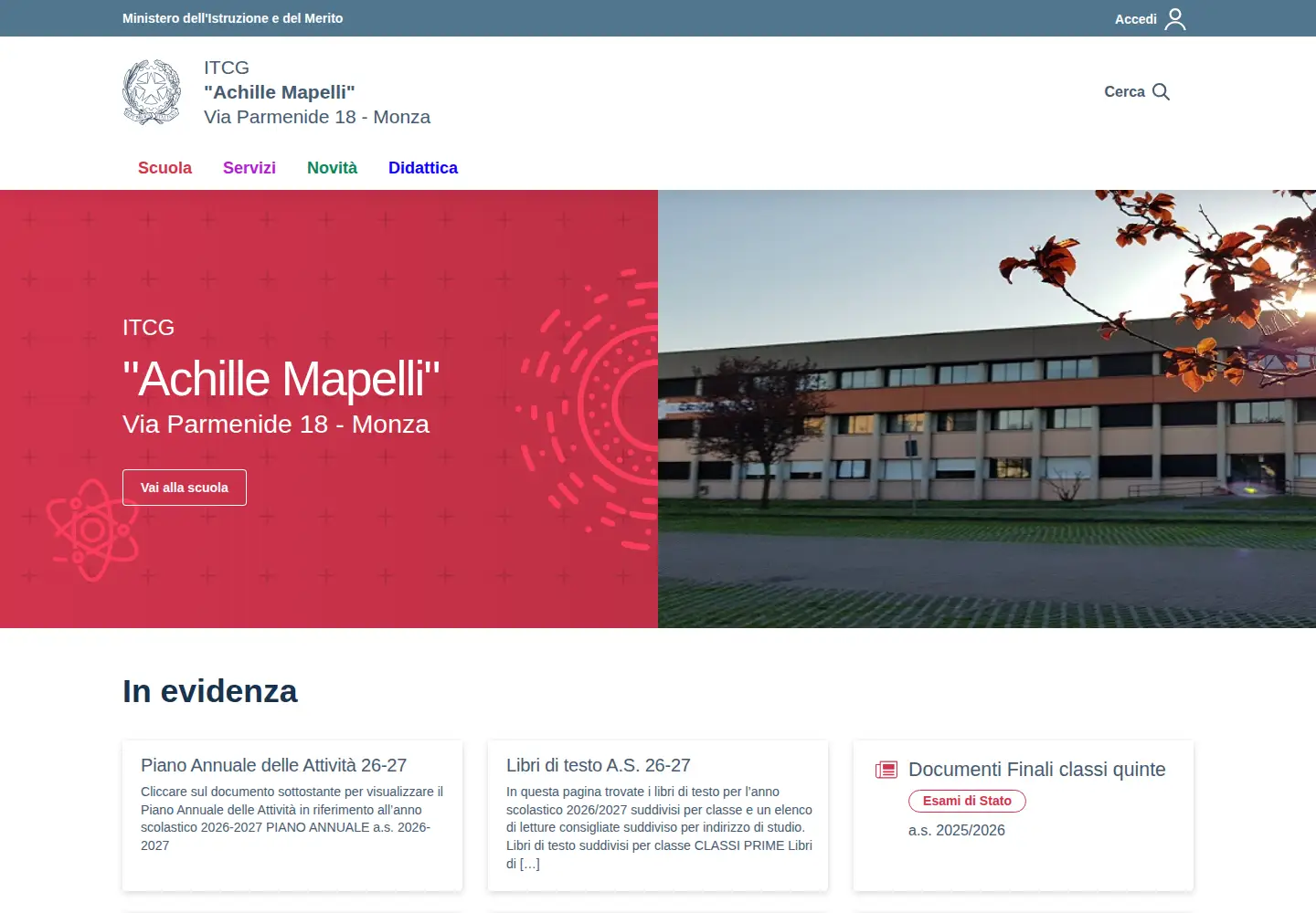 Screenshot of mapelli-monza.edu.it