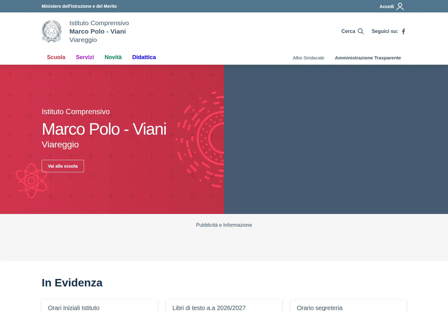 Screenshot of marcopoloviani.edu.it