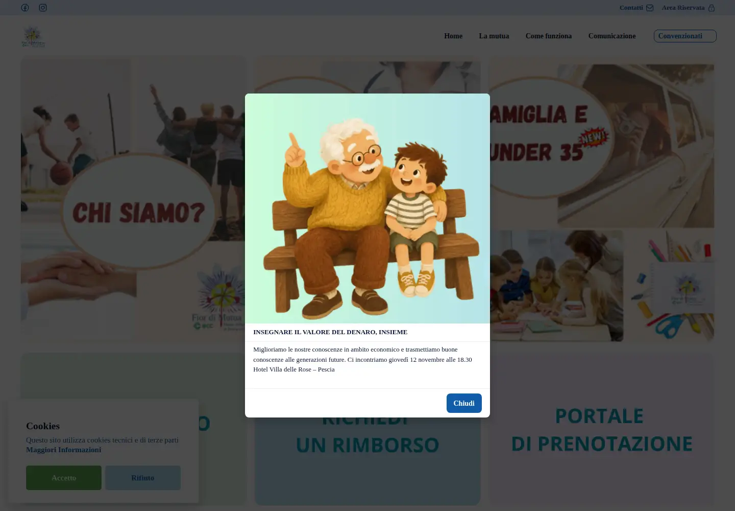 Captured homepage of fiordimutua.it in the current scan