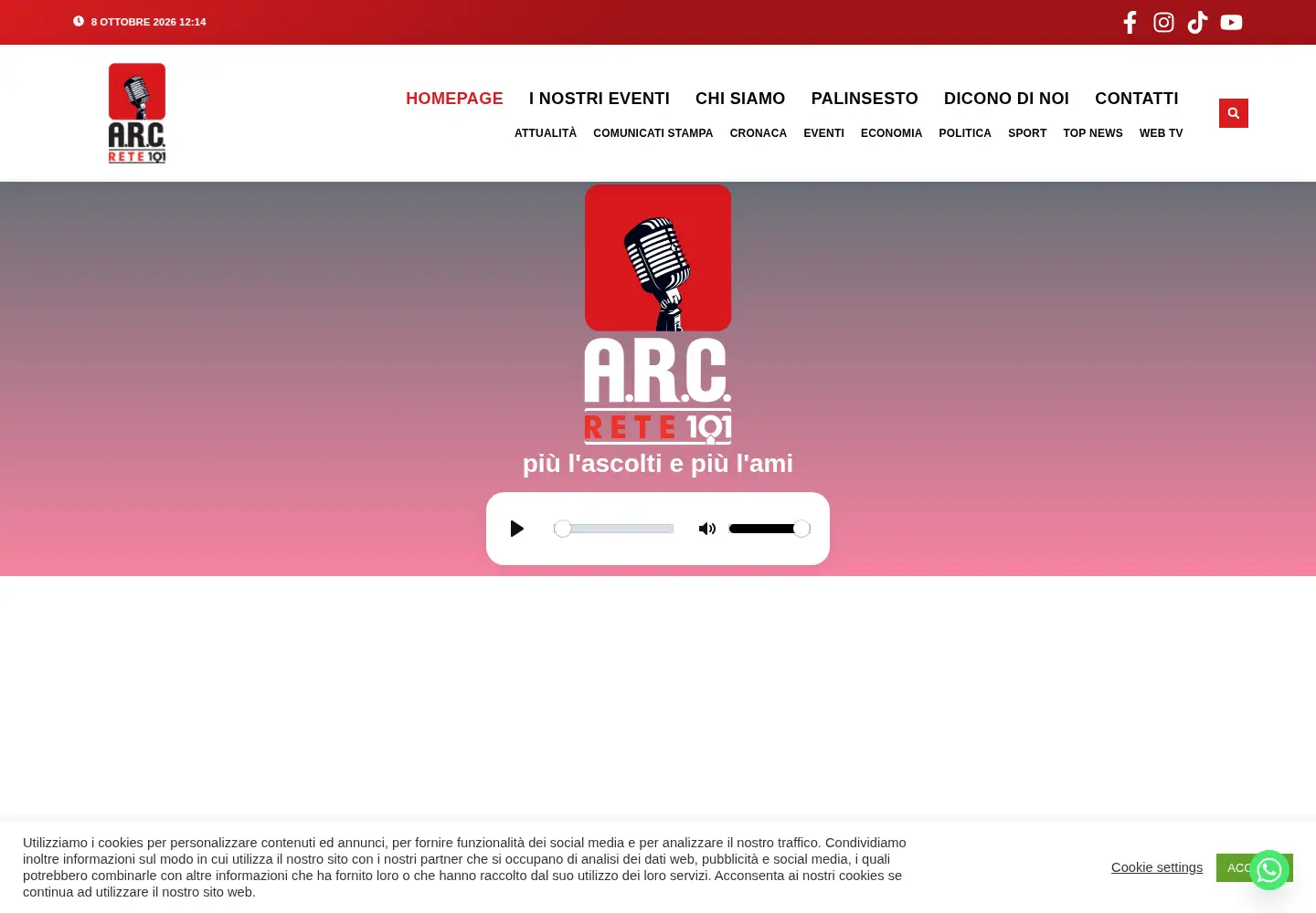 Screenshot of radioarc.it