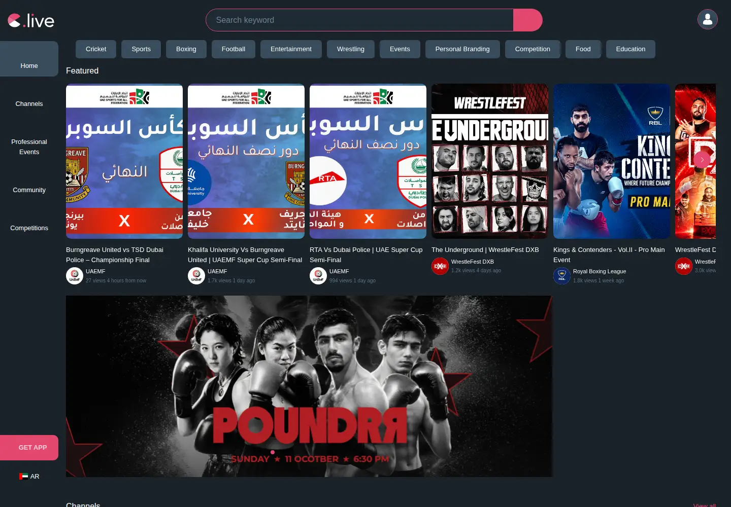 Screenshot of c.live