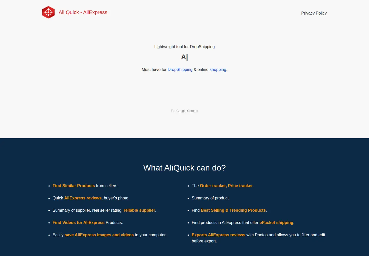 Screenshot of aliquick.net