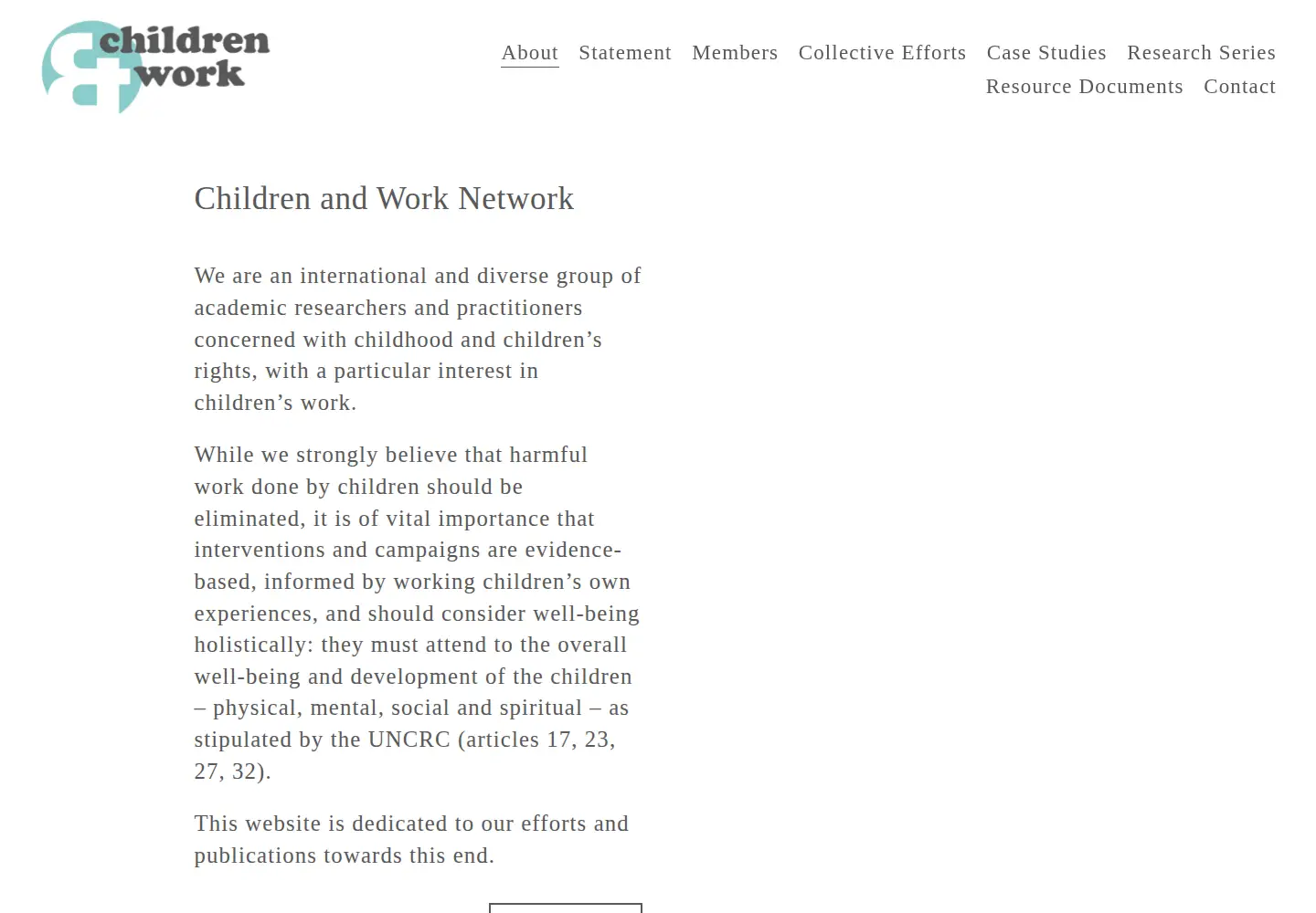Screenshot of childrenandwork.net