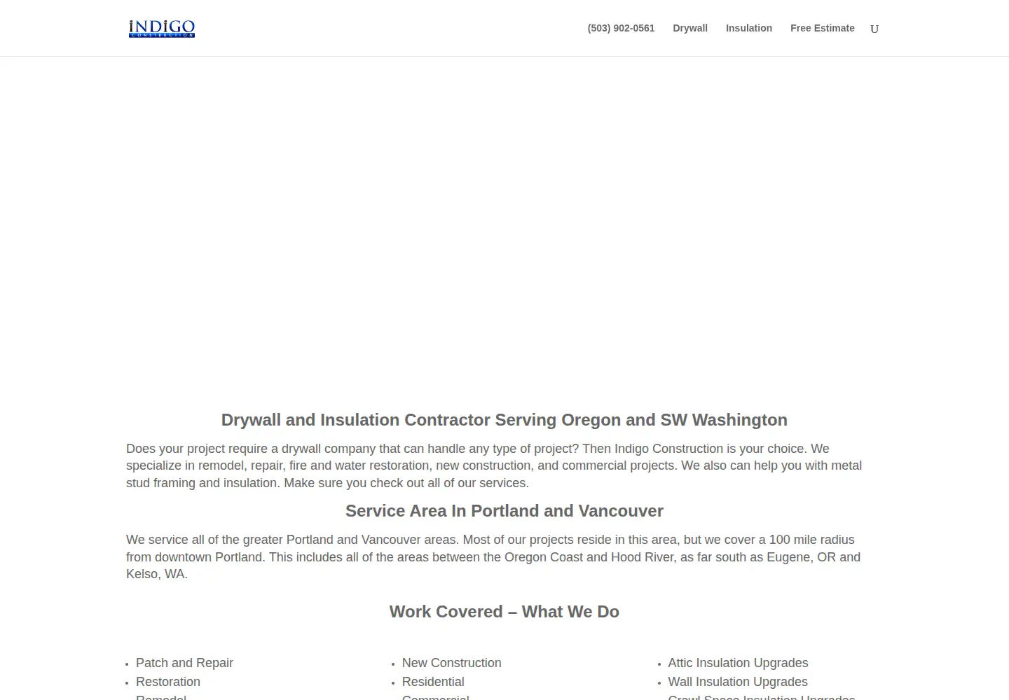 Screenshot of indigo-construction.net