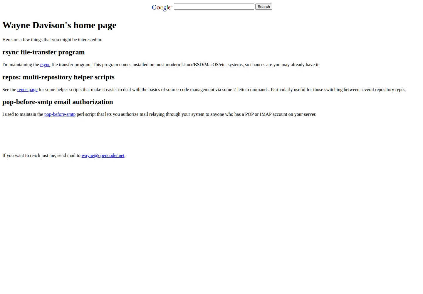 Captured homepage of opencoder.net in the current scan
