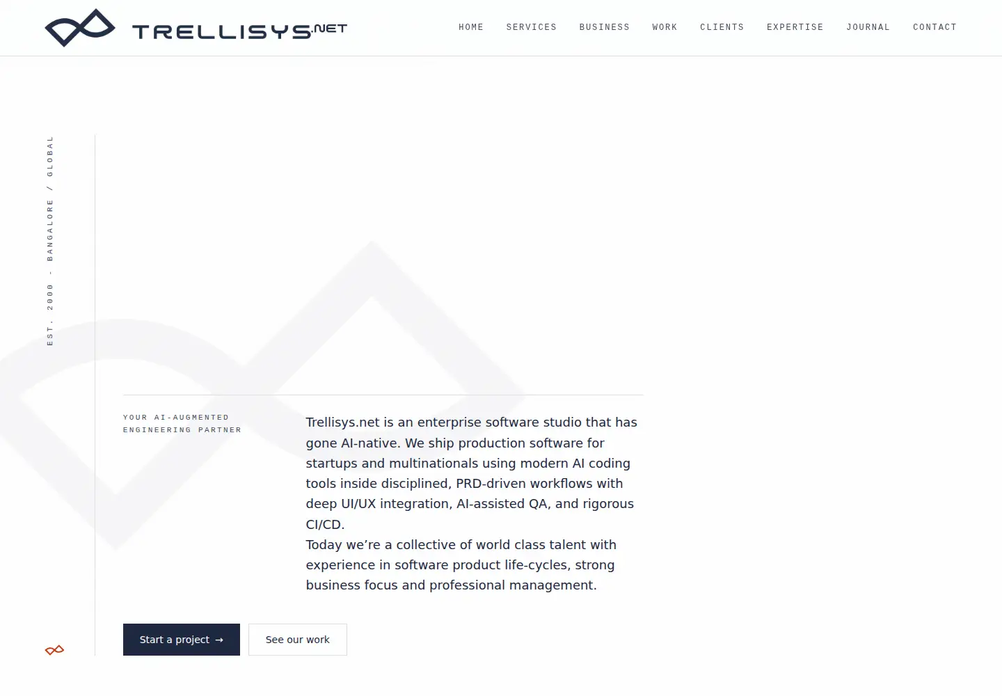 Captured homepage of trellisys.net in the current scan