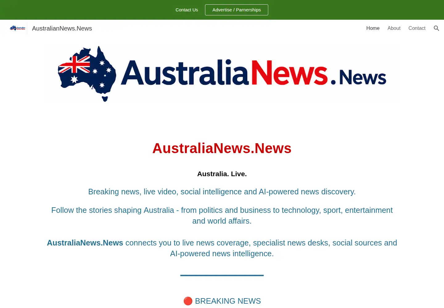 Captured homepage of australianews.news in the current scan
