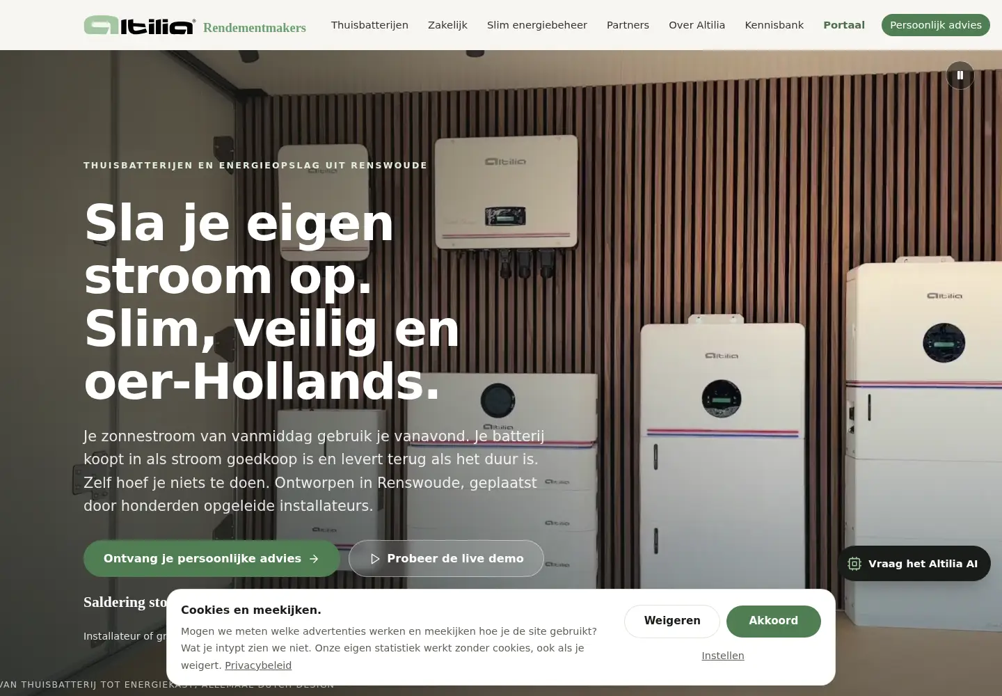 Captured homepage of altilia.nl in the current scan