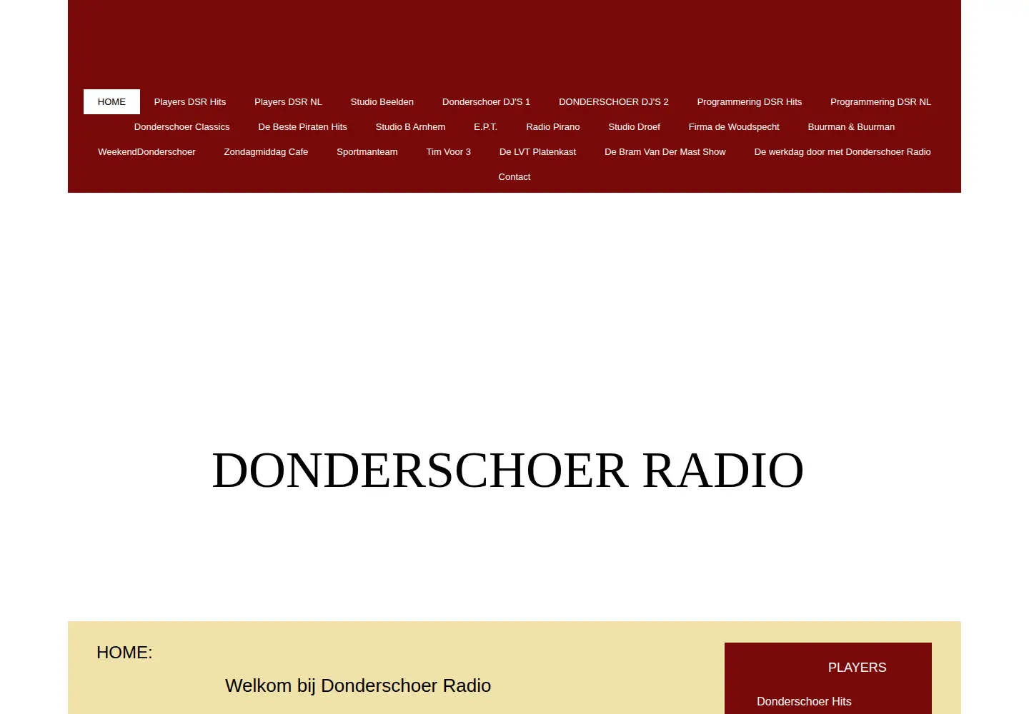 Screenshot of donderschoerradio.nl