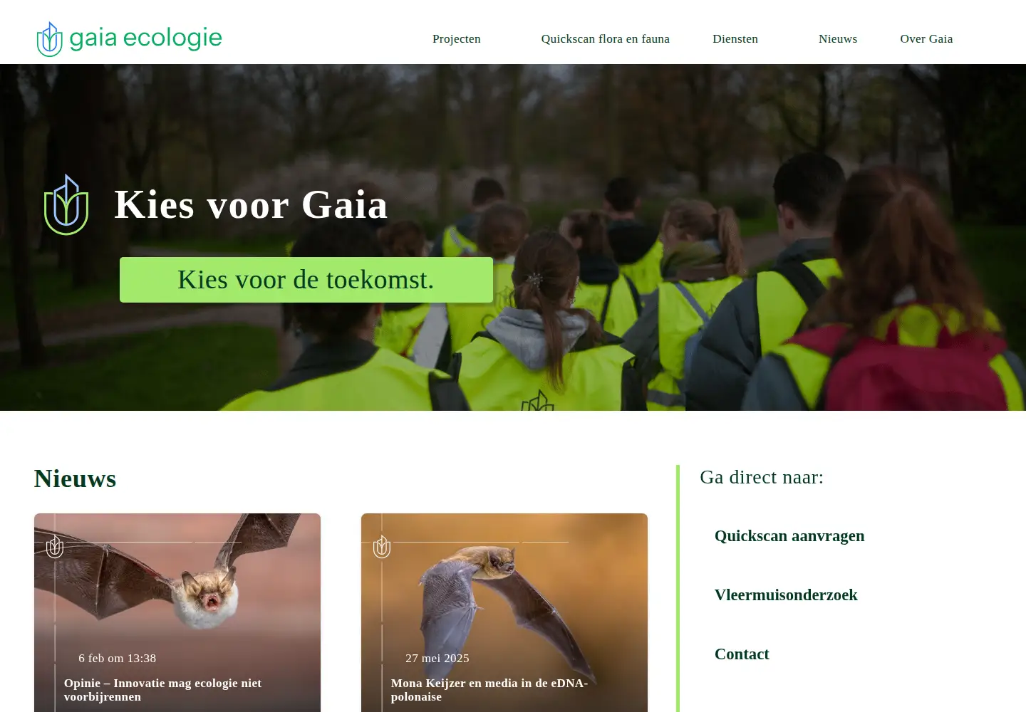 Captured homepage of gaia-ecologie.nl in the current scan
