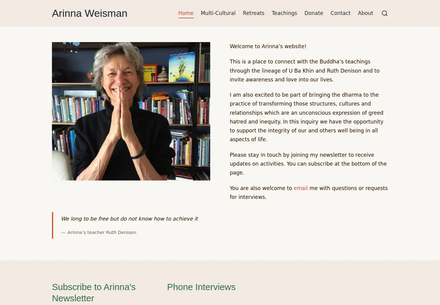 Screenshot of arinnaweisman.org