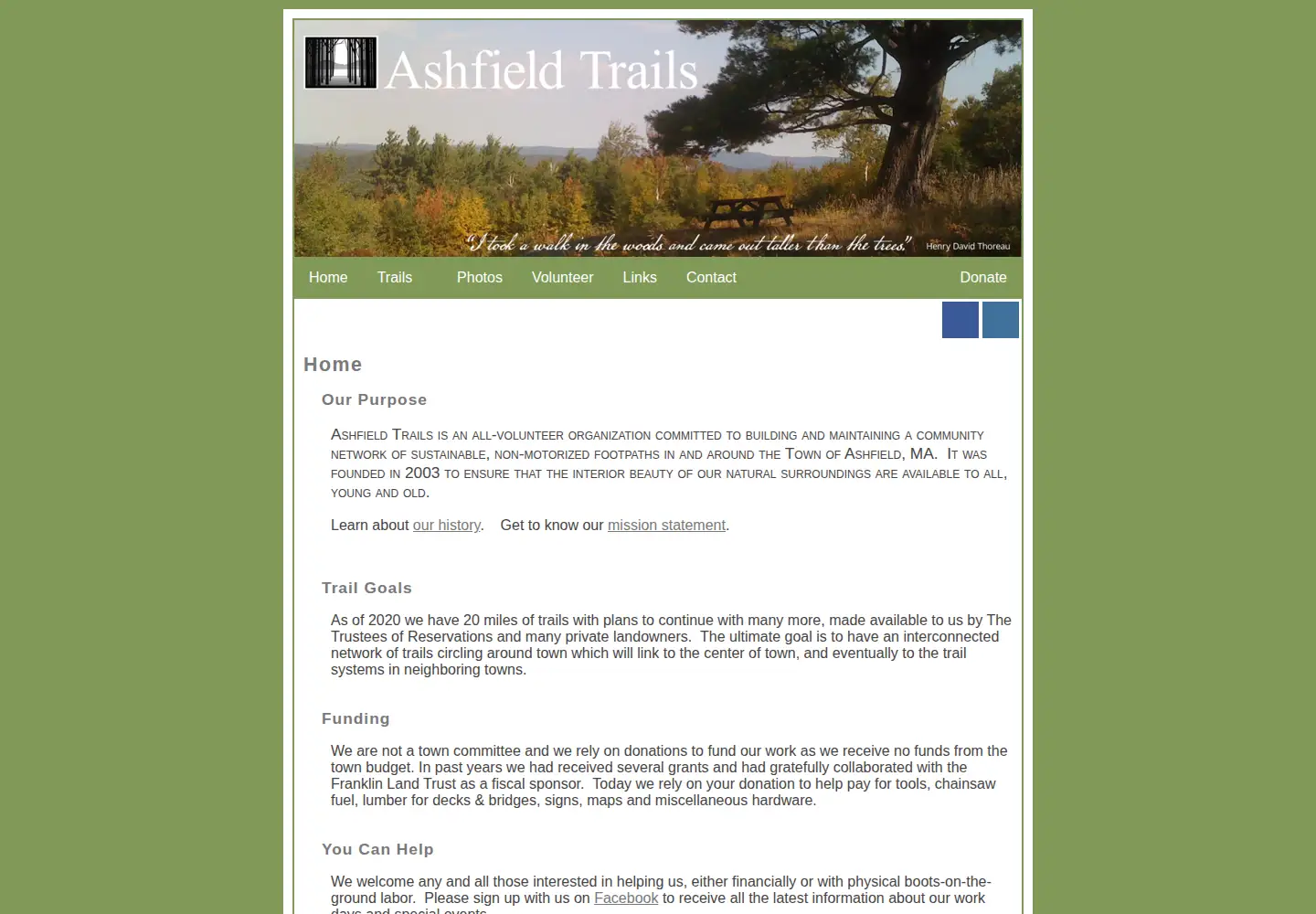 Screenshot of ashfieldtrails.org
