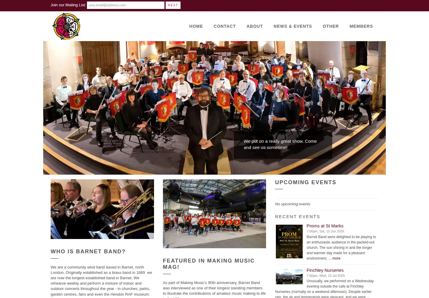 Screenshot of barnetband.org
