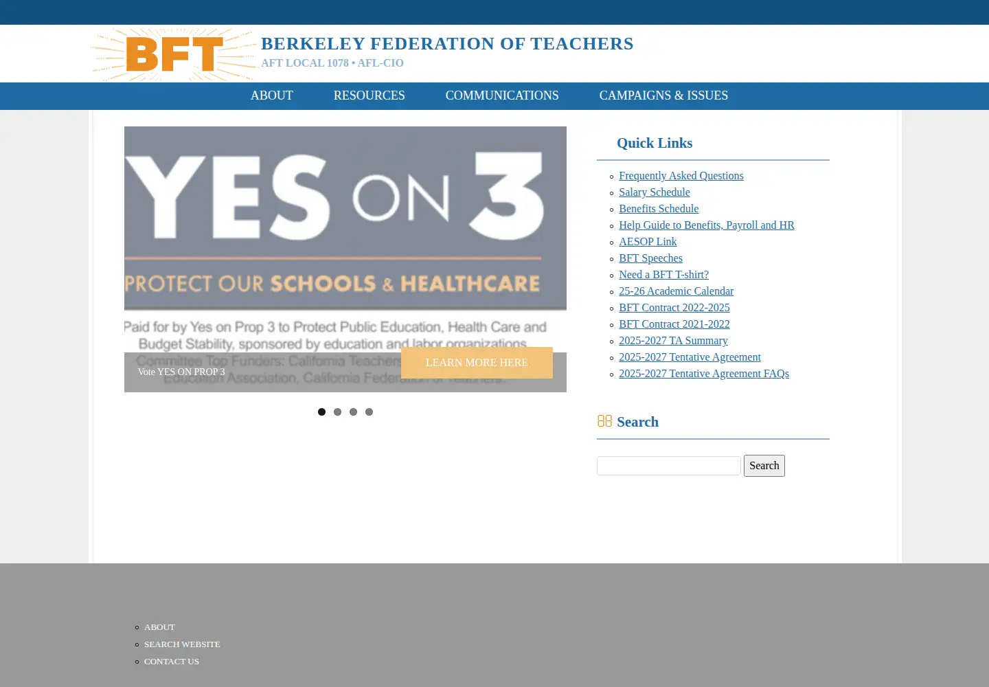 Screenshot of berkeleyteachers.org