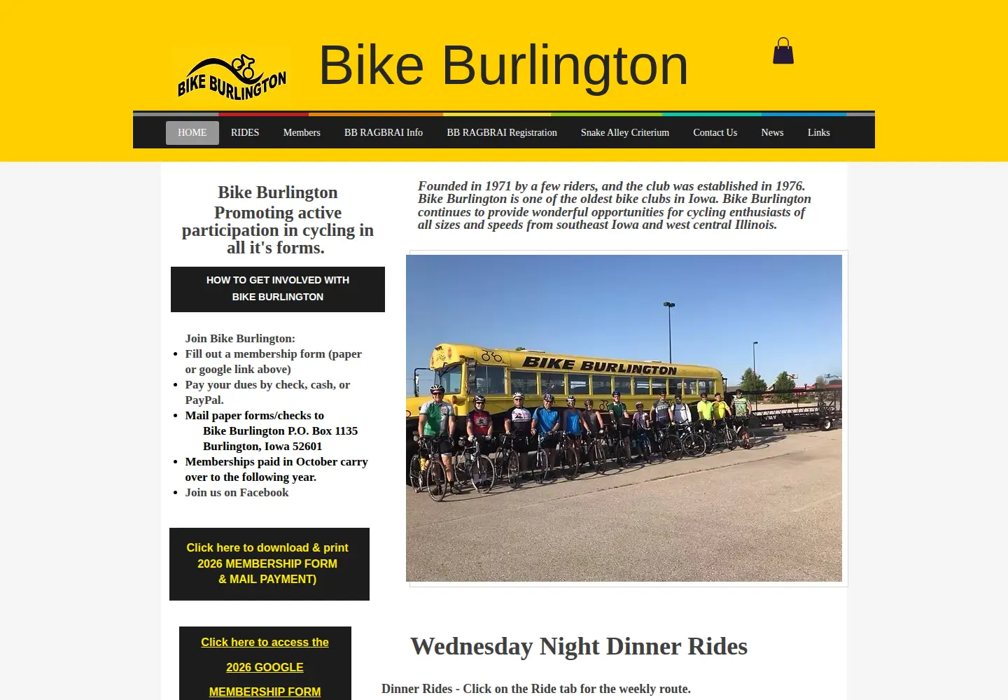 Screenshot of bikeburlington.org