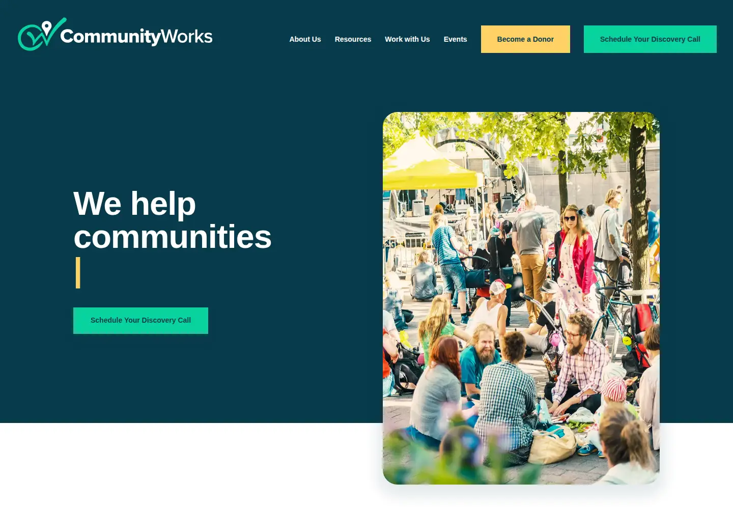 Captured homepage of comm-works.org in the current scan