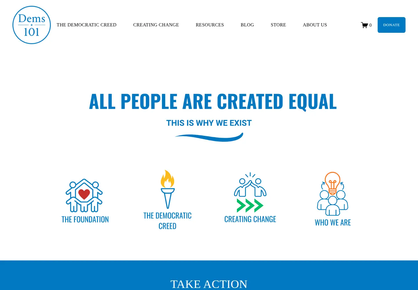 Screenshot of dems101.org