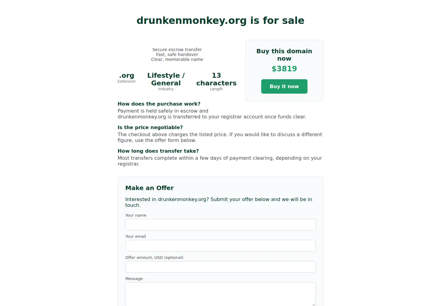 Screenshot of drunkenmonkey.org
