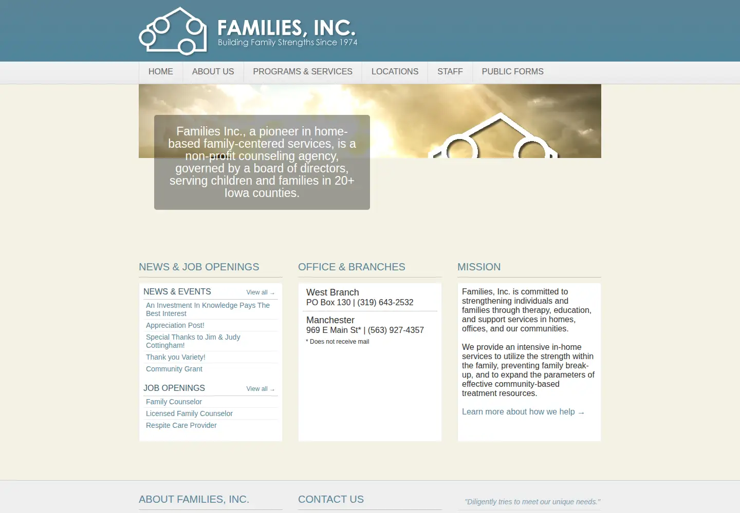 Screenshot of familiesinc.org