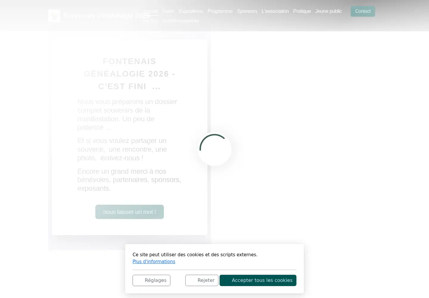 Screenshot of fontenais-genealogie.org