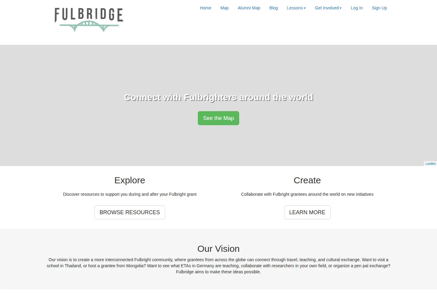 Captured homepage of fulbridge.org in the current scan